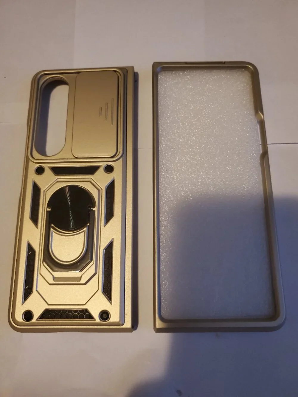 GOLD SAMSUNG GALAXY ZFLIP4  FOLD BUMPER PROTECTIVE CASE COVER
